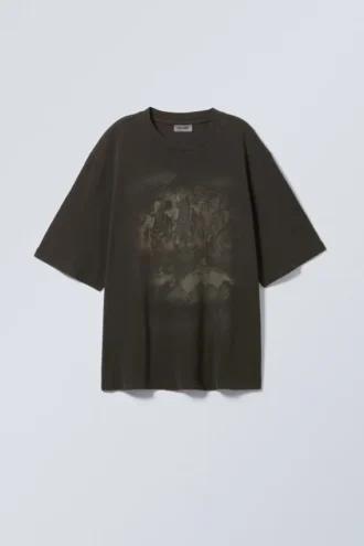 Loose Fit Printed T-Shirt – Black – Horse Print