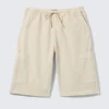Loose Fit Ripstop Cargo Shorts – Light Beige Loose Fit Ripstop Cargo Shorts – Light Beige