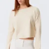 Loose Fit Rolled Hem Sweater – Light White Loose Fit Rolled Hem Sweater – Light White