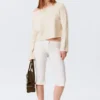 Loose Fit Rolled Hem Sweater – Light White Loose Fit Rolled Hem Sweater – Light White