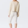 Loose Fit Rolled Hem Sweater – Light White Loose Fit Rolled Hem Sweater – Light White