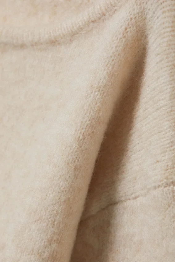 Loose Fit Rolled Hem Sweater – Light White Loose Fit Rolled Hem Sweater – Light White