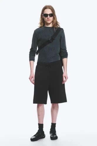 Loose Fit Scuba Shorts – Black