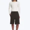 Loose Fit Scuba Shorts – Dark Brown Loose Fit Scuba Shorts – Dark Brown