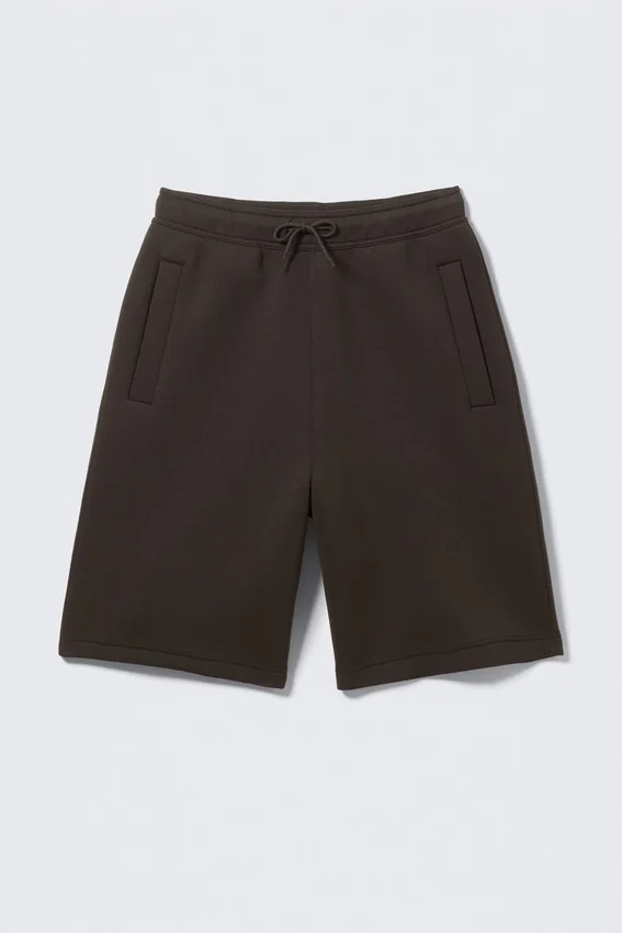 Loose Fit Scuba Shorts – Dark Brown Loose Fit Scuba Shorts – Dark Brown