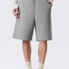 Loose Fit Scuba Shorts – Grey Melange Loose Fit Scuba Shorts – Grey Melange