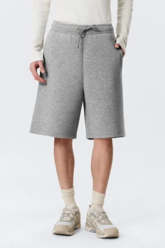 Loose Fit Scuba Shorts – Grey Melange