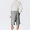 Loose Fit Scuba Shorts – Grey Melange Loose Fit Scuba Shorts – Grey Melange