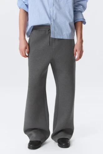 Loose Fit Scuba Sweatpants – Dark Grey Melange