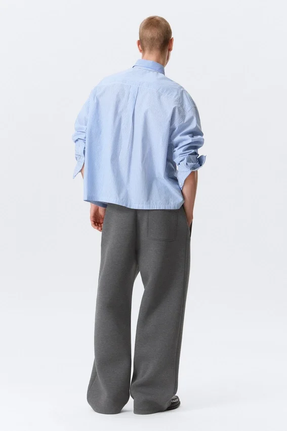 Loose Fit Scuba Sweatpants – Dark Grey Melange Loose Fit Scuba Sweatpants – Dark Grey Melange
