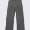 Loose Fit Scuba Sweatpants – Dark Grey Melange Loose Fit Scuba Sweatpants – Dark Grey Melange