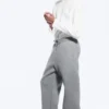 Loose Fit Scuba Sweatpants – Grey Melange Loose Fit Scuba Sweatpants – Grey Melange