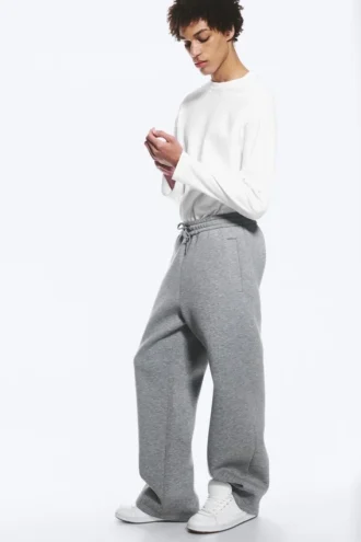 Loose Fit Scuba Sweatpants – Grey Melange