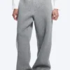 Loose Fit Scuba Sweatpants – Grey Melange Loose Fit Scuba Sweatpants – Grey Melange