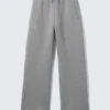 Loose Fit Scuba Sweatpants – Grey Melange Loose Fit Scuba Sweatpants – Grey Melange