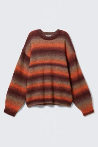 Loose Fit Space-Dyed Knitted Sweater – Orange Space Dye