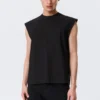 Loose Fit Square Cotton Tank Top – Black Loose Fit Square Cotton Tank Top – Black
