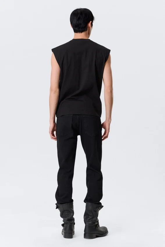 Loose Fit Square Cotton Tank Top – Black Loose Fit Square Cotton Tank Top – Black