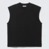 Loose Fit Square Cotton Tank Top – Black Loose Fit Square Cotton Tank Top – Black