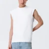 Loose Fit Square Cotton Tank Top – White Loose Fit Square Cotton Tank Top – White