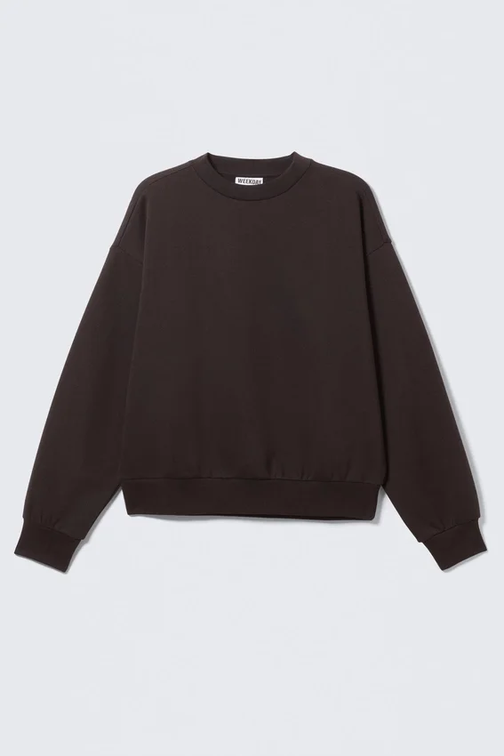 Loose Fit Sweatshirt – Dark Brown Loose Fit Sweatshirt – Dark Brown
