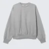 Loose Fit Sweatshirt – Grey Melange Loose Fit Sweatshirt – Grey Melange