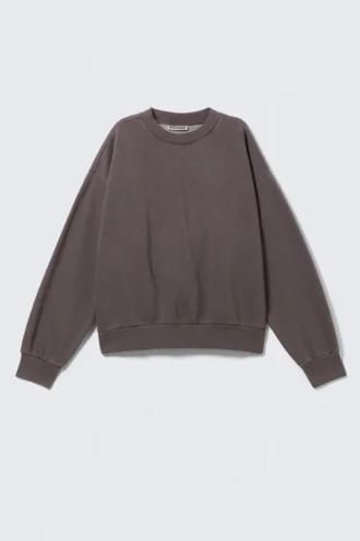 Loose Fit Sweatshirt – Washed Dark Brown