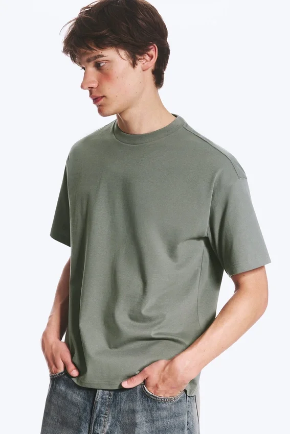 Loose Fit T-Shirt – Light Dusty Khaki Green Loose Fit T-Shirt – Light Dusty Khaki Green