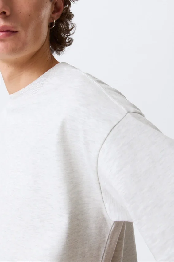Loose Fit T-Shirt – Light Grey Melange Loose Fit T-Shirt – Light Grey Melange