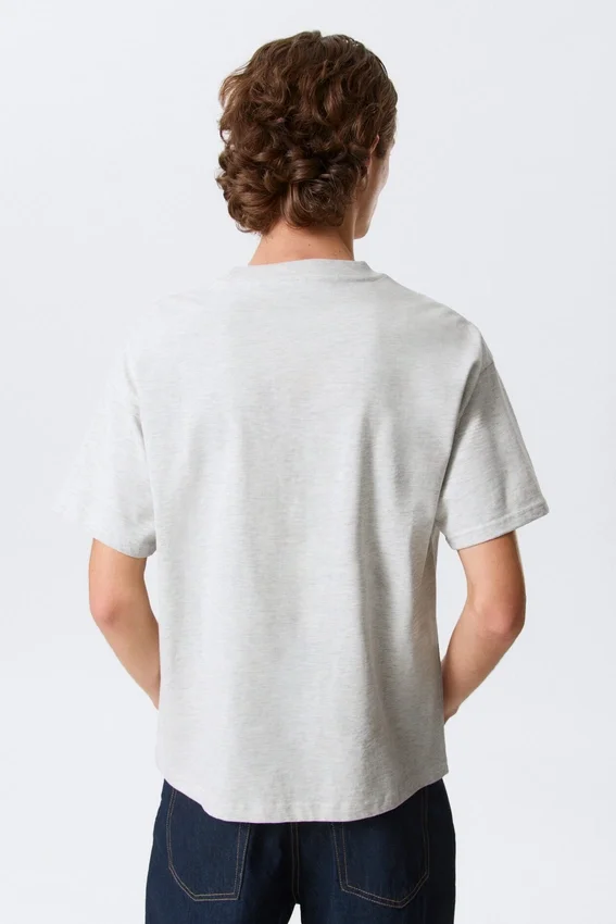 Loose Fit T-Shirt – Light Grey Melange Loose Fit T-Shirt – Light Grey Melange