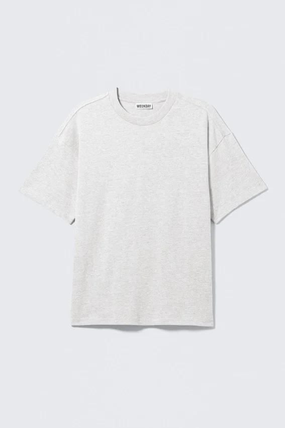Loose Fit T-Shirt – Light Grey Melange Loose Fit T-Shirt – Light Grey Melange