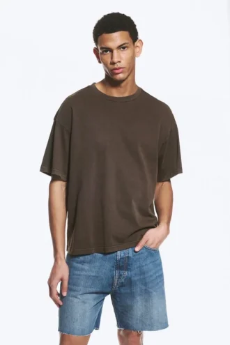 Loose Fit T-Shirt – Washed Dark Brown