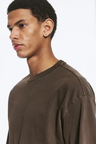 Loose Fit T-Shirt – Washed Dark Brown