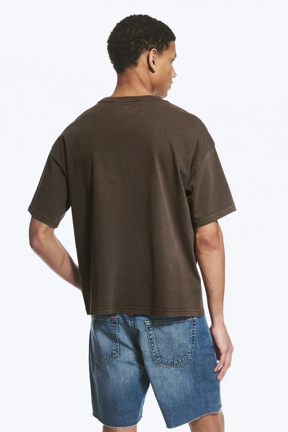 Loose Fit T-Shirt – Washed Dark Brown Loose Fit T-Shirt – Washed Dark Brown