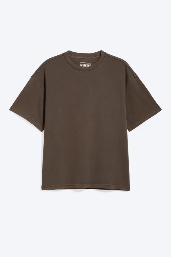 Loose Fit T-Shirt – Washed Dark Brown Loose Fit T-Shirt – Washed Dark Brown