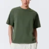 Loose Fit T-Shirt – Washed Dark Green Loose Fit T-Shirt – Washed Dark Green
