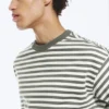 Loose Fit T-Shirt – White – Khaki Stripe Loose Fit T-Shirt – White – Khaki Stripe