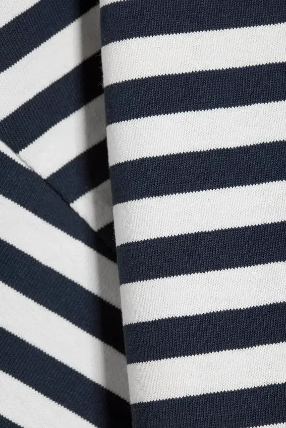 Loose Fit T-Shirt – White – Navy Stripe Loose Fit T-Shirt – White – Navy Stripe