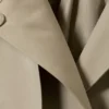 Loose Fit Trench Coat with Funnel Collar – Beige Loose Fit Trench Coat with Funnel Collar – Beige