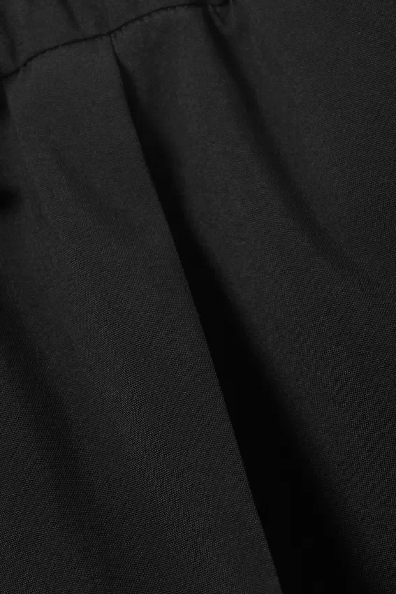 Loose-Fit Twill Drawstring Suiting Shorts – Black Loose-Fit Twill Drawstring Suiting Shorts – Black