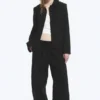 Loose Fit Washed Ripstop Trousers – Black Loose Fit Washed Ripstop Trousers – Black