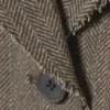 Loose Fit Wool Blend Herringbone Blazer – Dark Mole Herringbone Loose Fit Wool Blend Herringbone Blazer – Dark Mole Herringbone