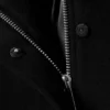 Loose Fit Wool Jacket with Raglan Sleeves – Black Loose Fit Wool Jacket with Raglan Sleeves – Black