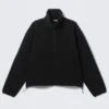 Loose Fit Zip Fleece Jacket – Black Loose Fit Zip Fleece Jacket – Black