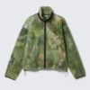 Loose Fit Zip Fleece Jacket – Marbled Green Loose Fit Zip Fleece Jacket – Marbled Green