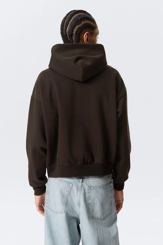 Loose Fit Zip Hoodie – Dark Brown Loose Fit Zip Hoodie – Dark Brown