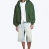 Loose Fit Zip Hoodie – Dark Green Loose Fit Zip Hoodie – Dark Green
