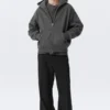 Loose Fit Zip Hoodie – Dark Grey Loose Fit Zip Hoodie – Dark Grey