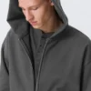 Loose Fit Zip Hoodie – Dark Grey Loose Fit Zip Hoodie – Dark Grey