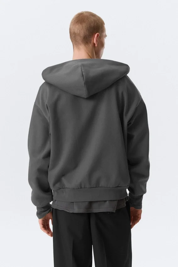 Loose Fit Zip Hoodie – Dark Grey Loose Fit Zip Hoodie – Dark Grey